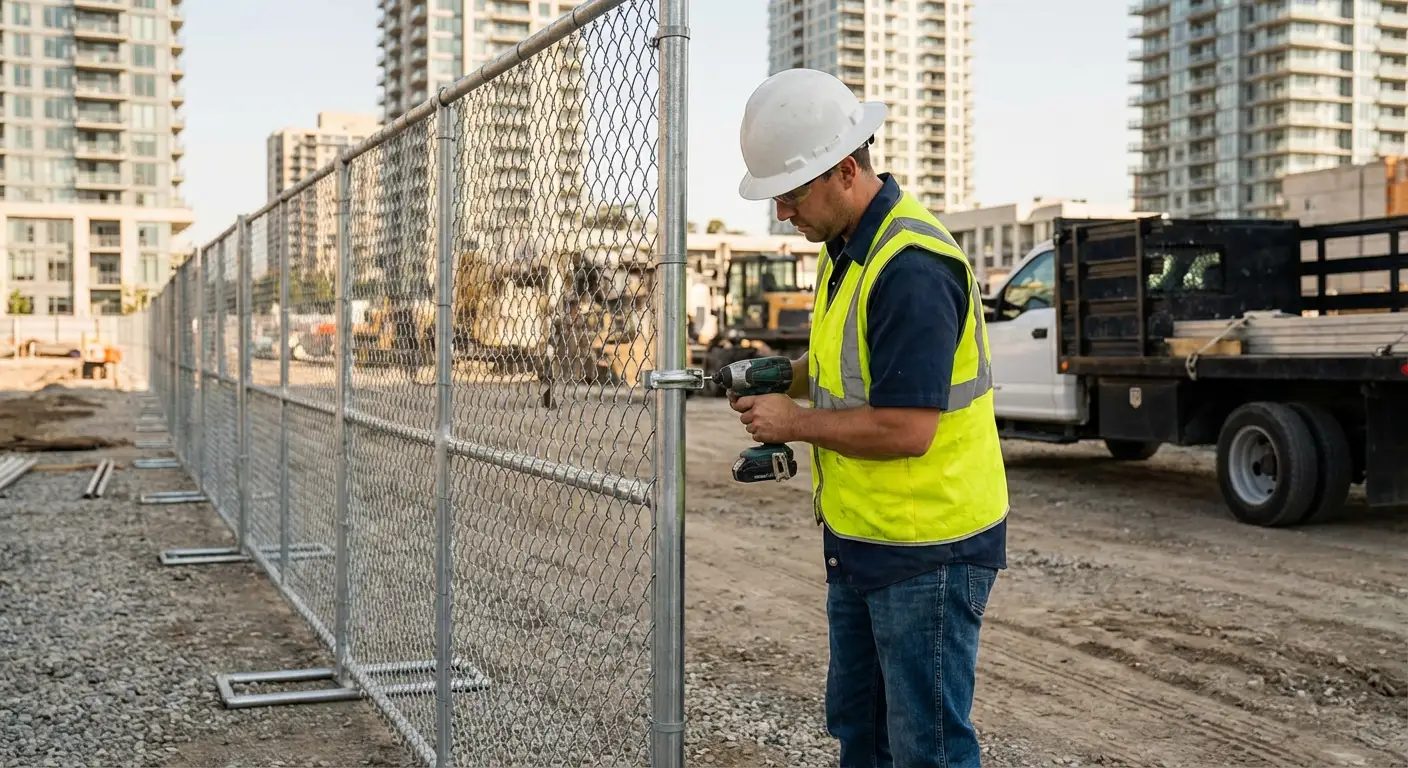 Downtown Yorba Linda temporary fencing and site security