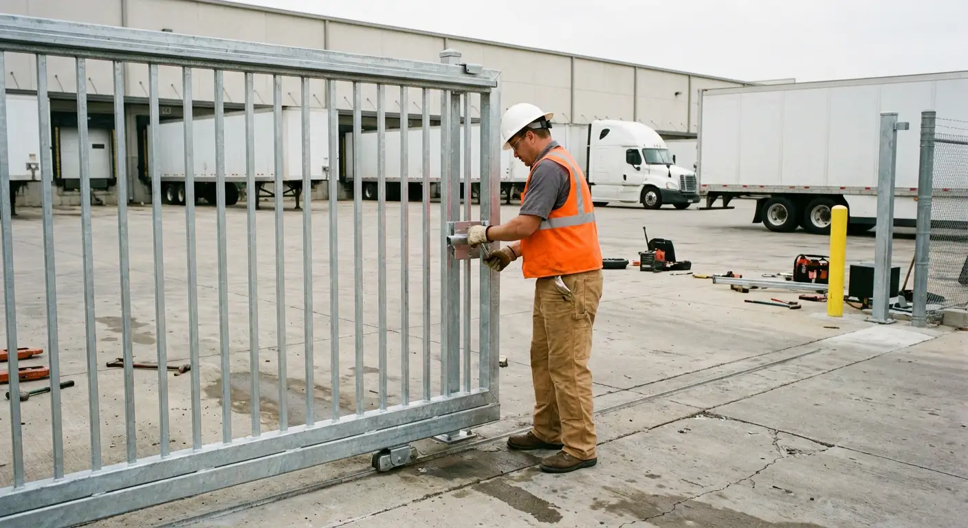 Heavy-duty temporary fencing installation in Yorba Linda