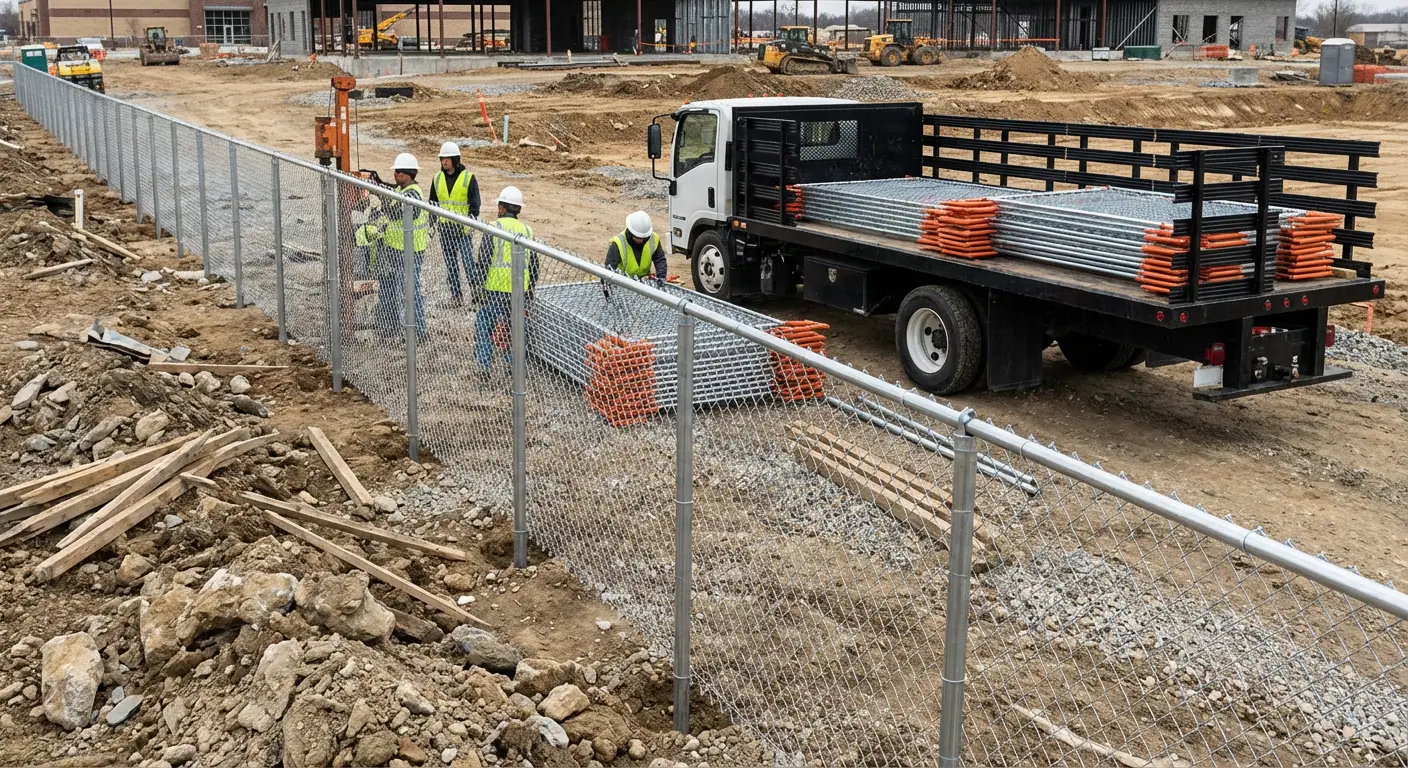Post-Driven Construction Fence in Yorba Linda, CA