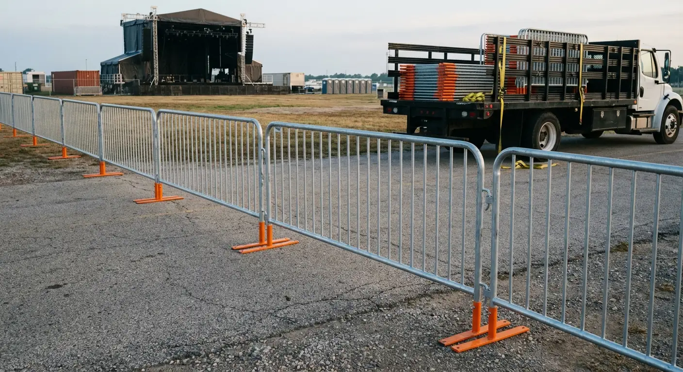 Crowd control barricade setup in Yorba Linda, CA