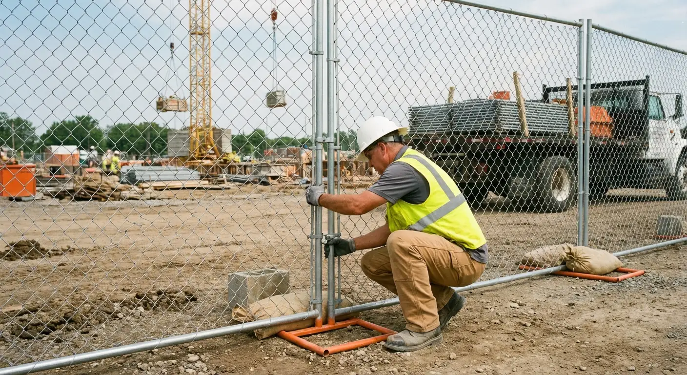 Comparison of professional fencing solutions versus DIY risks on a construction site in Yorba Linda, CA