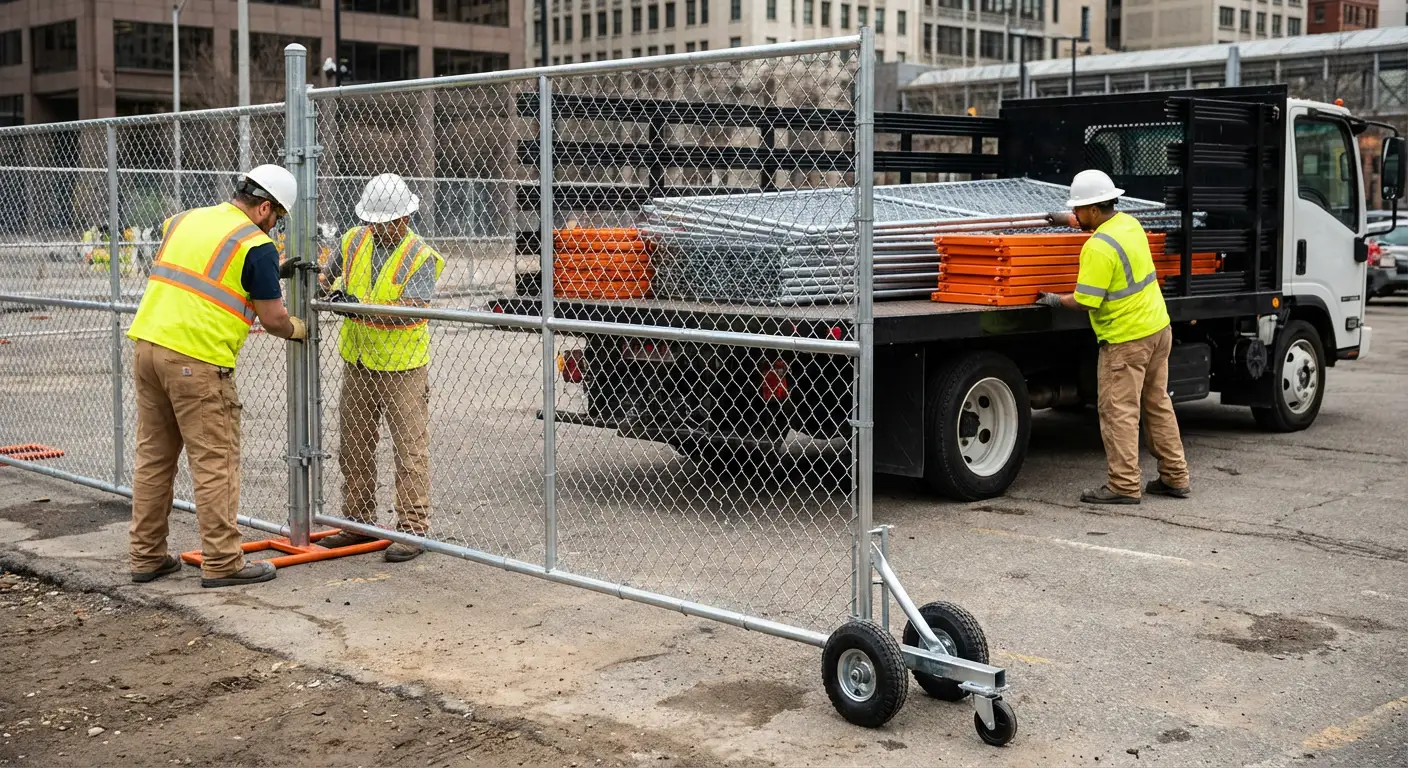 Temporary gate rental installation site in Yorba Linda