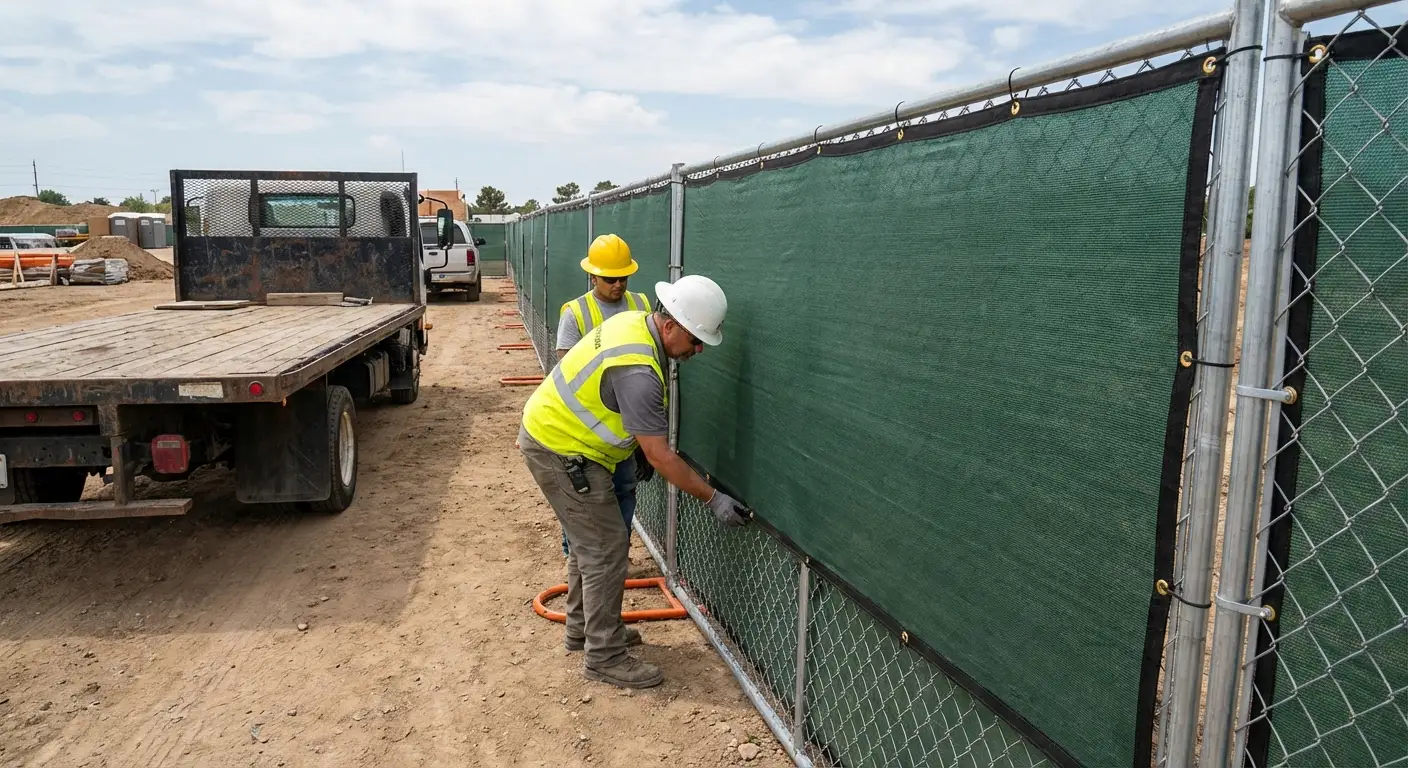 Temporary fence and barricade delivery truck in Yorba Linda, CA