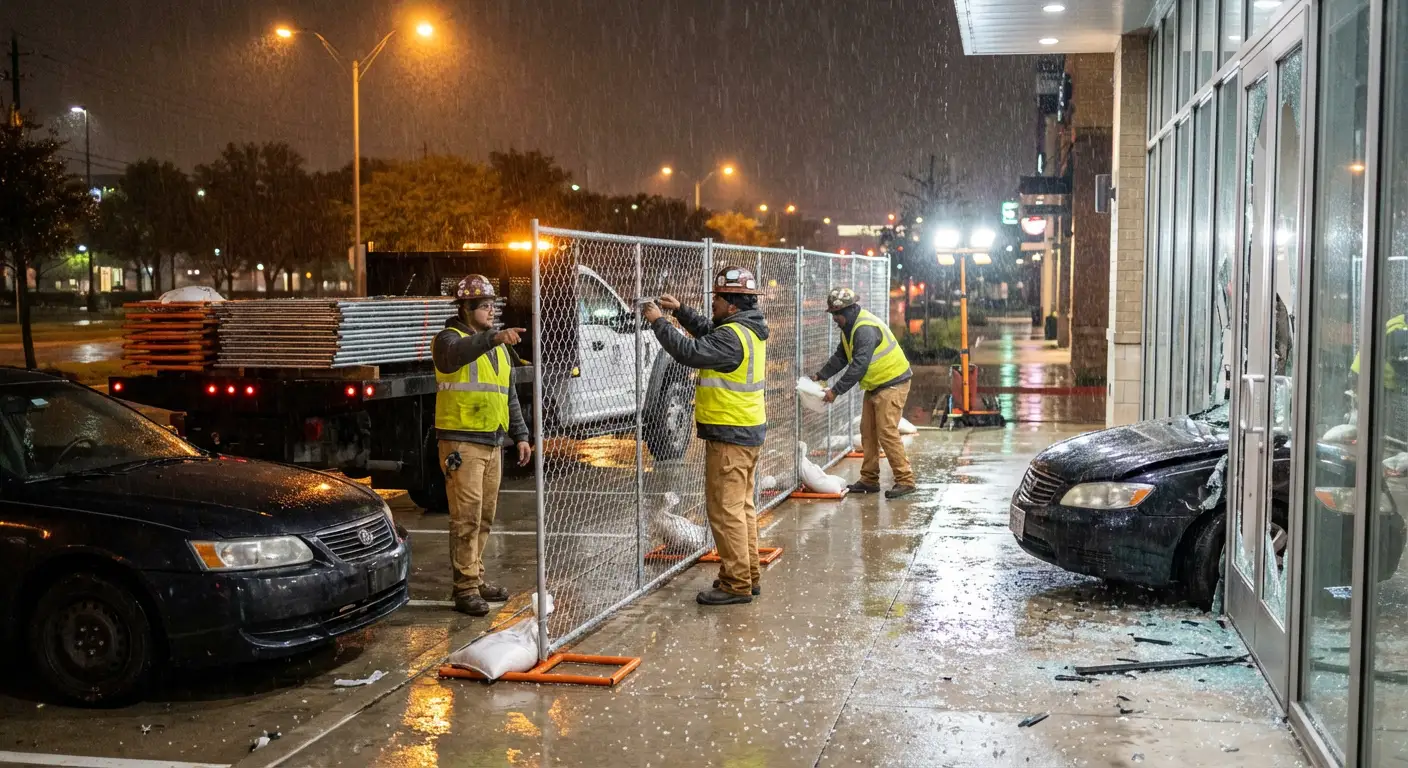 Emergency temporary fencing and dispatch logistics in Yorba Linda, CA